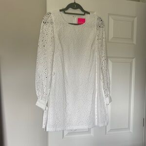 Lilly Pulitzer White Floral Eyelet Dress